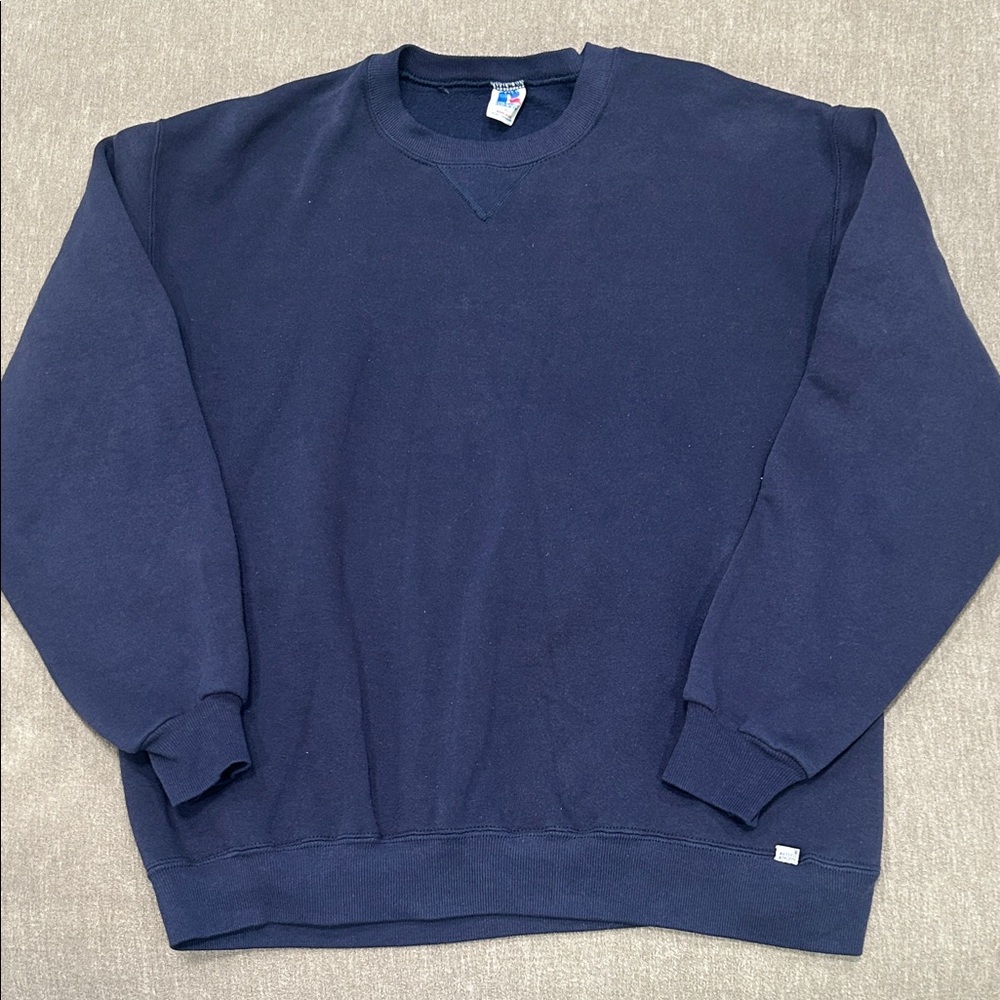 XL Russell Athletic Men's Deep Blue blank Crewneck Sweater